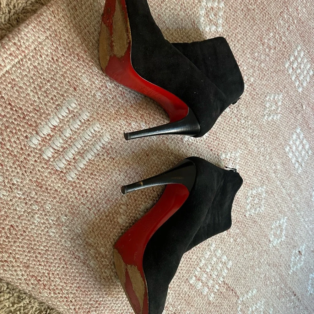 Christian Louboutin Suede 120mm Ankle Heels Size 37 (7 US) - Picture 6 of 9
